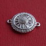 Link din argint .925 rodiat cu zirconii aprox 4x13x17.5 mm (cu anourile)