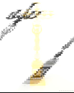 Candelabru cu sase brate din bronz masiv