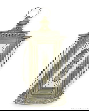 Felinar din metal argintiu cu finisaj mat