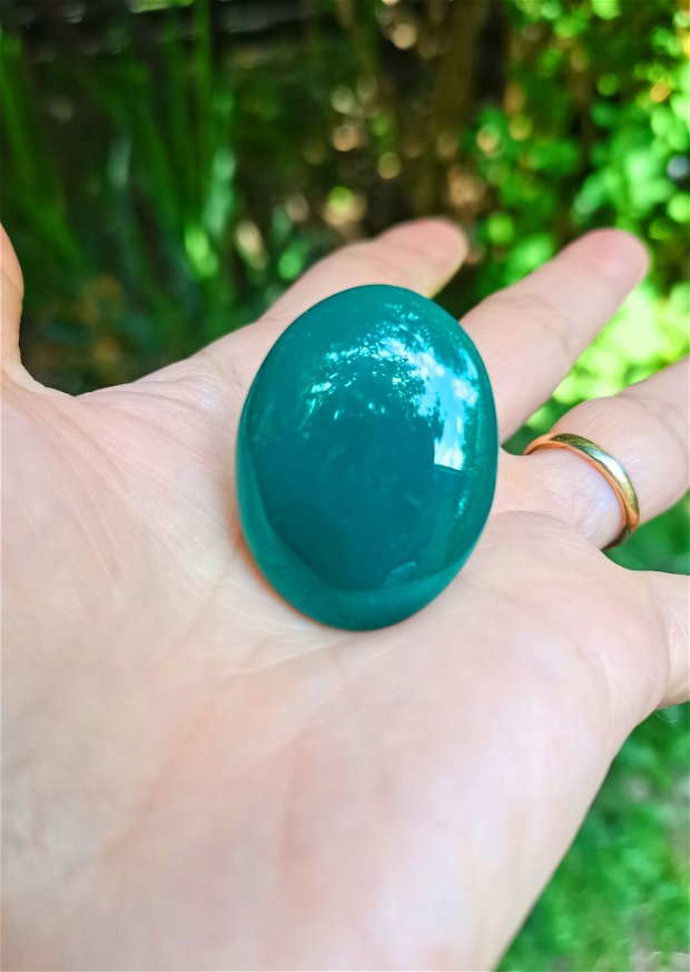 Inel Onix verde si Argint 925 - IN1392 - Inel verde reglabil, inel pietre semipretioase, inel piatra mare, inel cadou, bijuterii cadou, bijuterii onix, cadou sotie, inel statement, inel supradimensionat, cristale vindecatoare