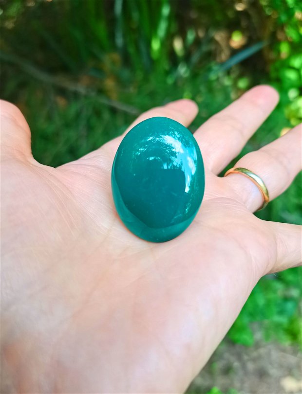Inel Onix verde si Argint 925 - IN1392 - Inel verde reglabil, inel pietre semipretioase, inel piatra mare, inel cadou, bijuterii cadou, bijuterii onix, cadou sotie, inel statement, inel supradimensionat, cristale vindecatoare