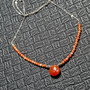 Colier argint carneol brioleta lant argint minimalist boho chic trendy - Transport gratuit