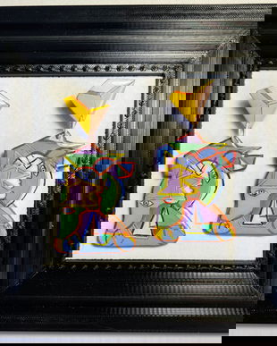 Cercei pictati manual inspirati dupa Picasso