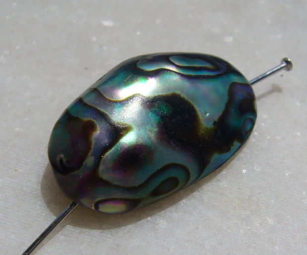 Pandant din scoica paua abalone gaurit pe lungime aprox 30x19x9 mm