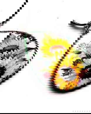 Colier lemn cu floarea soarelui 45959