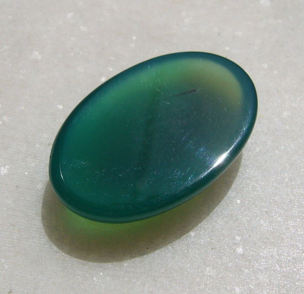 Cabochon agata verde aprox 30x20x7.6 mm