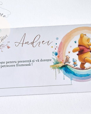 Plic de bani botez Winnie