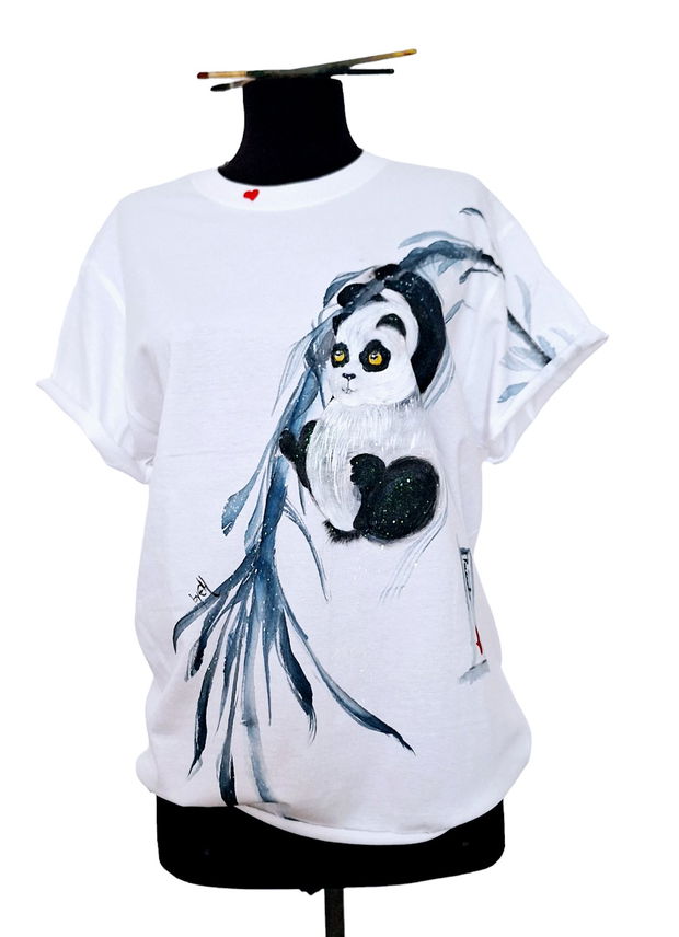 Tricou pictat Panda Love