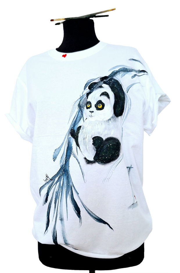 Tricou pictat Panda Love