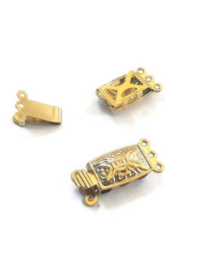Inchizatoare pentru 3 siraguri, inox IP auriu 20x10mm IN.0217