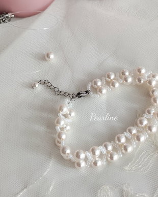 Set bijuterii bratara Venus si colier la baza gatului cu perla