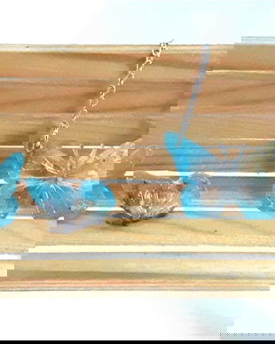 Set cercei si colier cu fluturasi din rasina si flori naturale inserate