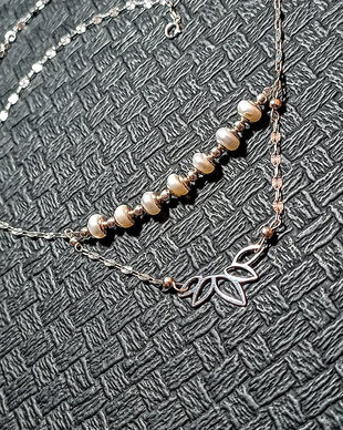 Colier argint perle naturale de cultura charm lant argint minimalist boho chic trendy - Transport gratuit