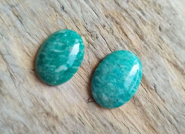 Cabochon amazonit rusesc 25x18 mm (2 buc)