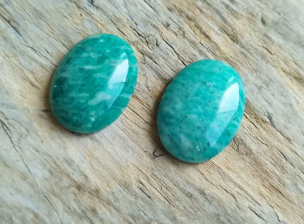 Cabochon amazonit rusesc 25x18 mm (2 buc)