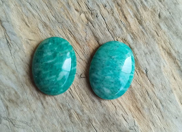 Cabochon amazonit rusesc 25x18 mm (2 buc)