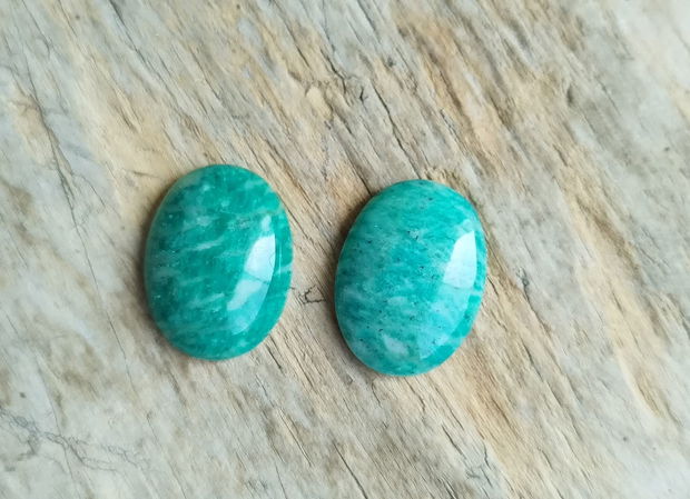 Cabochon amazonit rusesc 25x18 mm (2 buc)