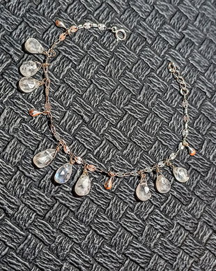 Bratara argint piatra lunii charm lant argint argint briolete minimalista boho chic trendy - Transport gratuit