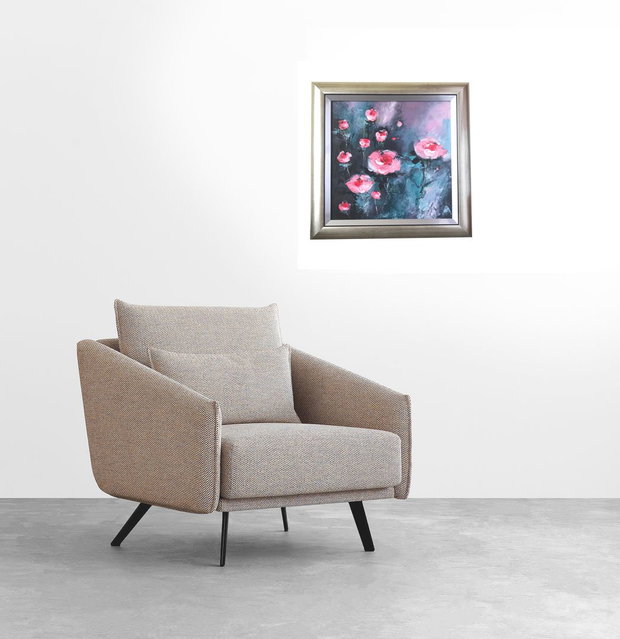 Tablou " Trandafiri"・Pictura cu flori・Picturi cu flori în culori vibrante・Artă florală abstractă