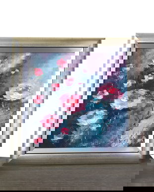 Tablou " Trandafiri"・Pictura cu flori・Picturi cu flori în culori vibrante・Artă florală abstractă