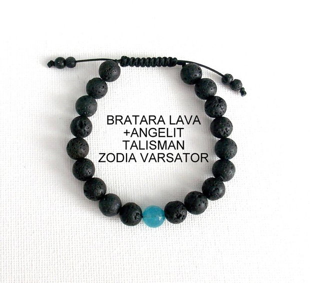 Bratara LAVA+ANGELIT*Zodia Varsator*Talisman norocos