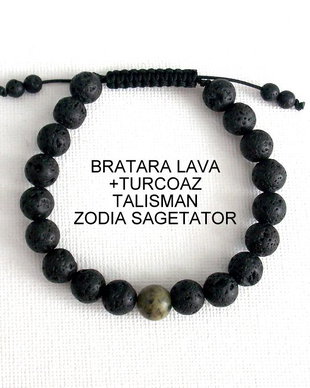 Bratara LAVA+TURCOAZ*Zodia Sagetator*Talisman norocos