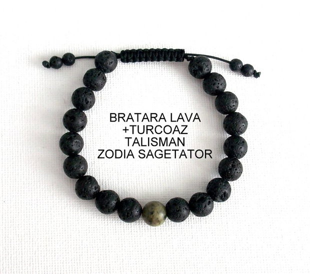 Bratara LAVA+TURCOAZ*Zodia Sagetator*Talisman norocos