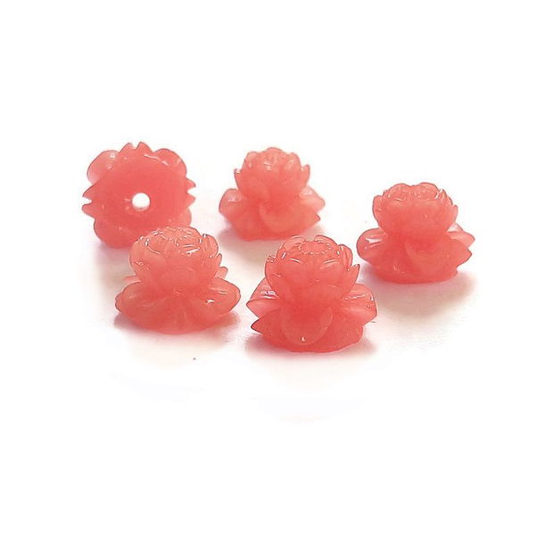 Sidef margele floare, roz coral, 13mm  MG.0276