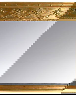 Oglinda Rococo din cristal cu o rama aurie