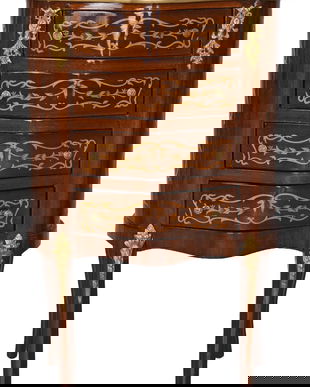 Comoda baroc din lemn masiv furniruit si decoratiuni din alama