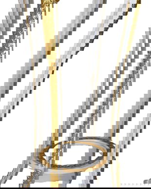 Masuta baroc din lemn masiv alb cu blat marmura