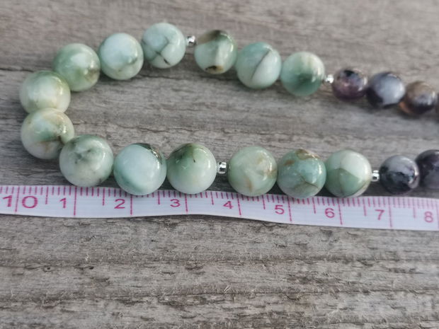 Colier green larimar & lepidolit