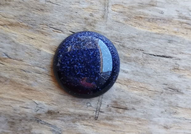 Cabochon blue goldstone, 25 mm