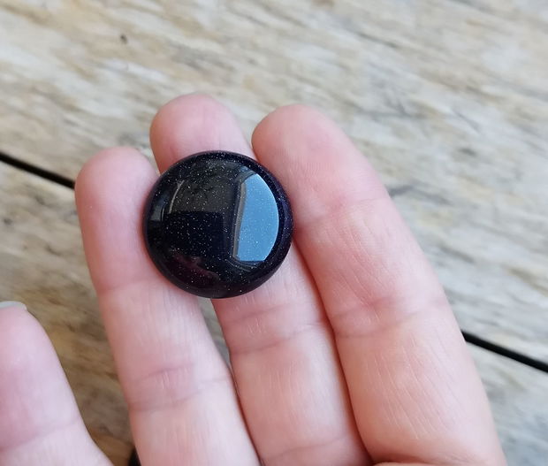 Cabochon blue goldstone, 25 mm