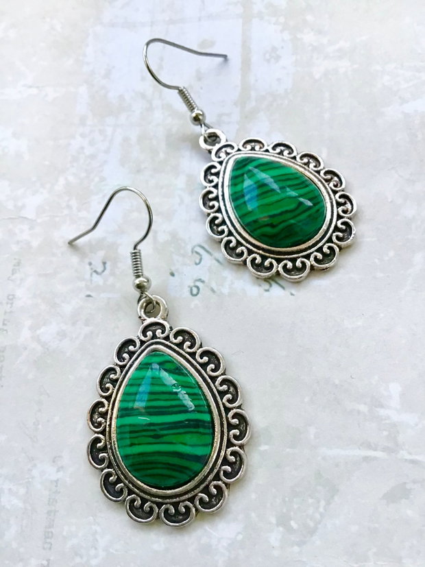 Set vintage cruce malachit