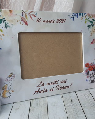 Rama foto personalizata - tema soricel si ursulet