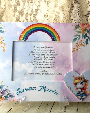 Rama foto personalizata - tema unicorn