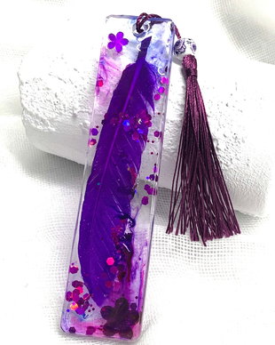 Semn de carte handmade unicat - din rasina  00655