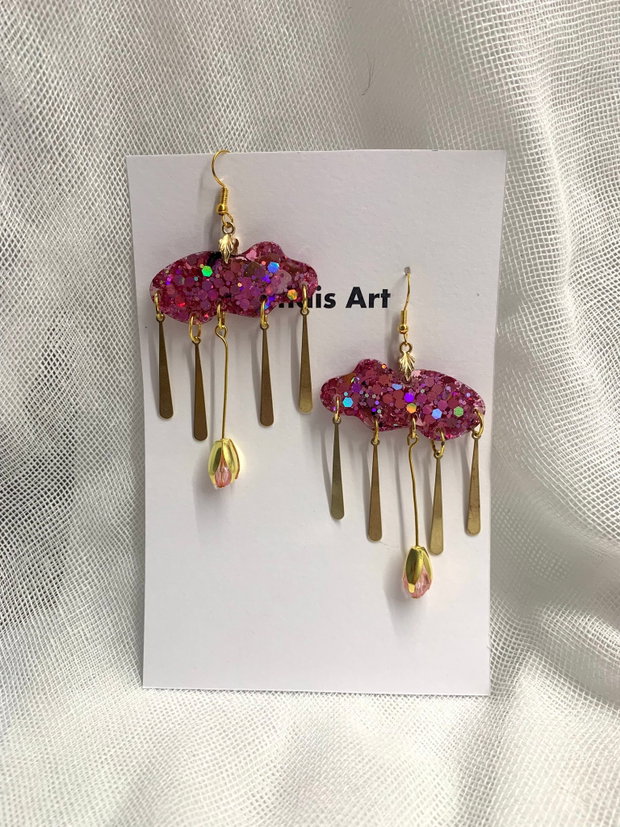 Cercei handmade din rasina