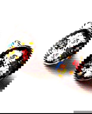 cercei cu sticla cu motiv floral 45872