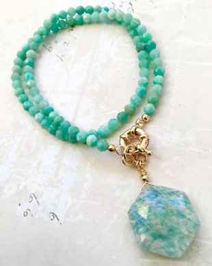 Colier CHOKER amazonit