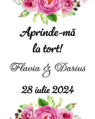 Eticheta artificii tort/ Artificii tort cu eticheta personalizata