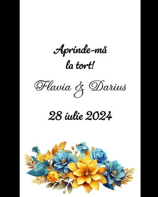 Eticheta artificii tort/ Artificii tort cu eticheta personalizata