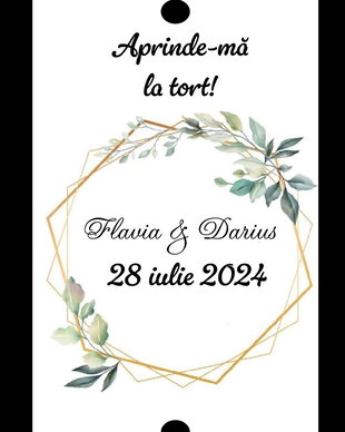 Eticheta artificii tort/ Artificii tort cu eticheta personalizata