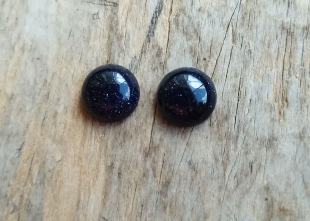 Cabochoane blue goldstone, 13.5 mm (2 buc)