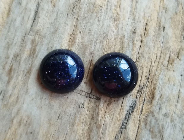 Cabochoane blue goldstone, 13.5 mm (2 buc)