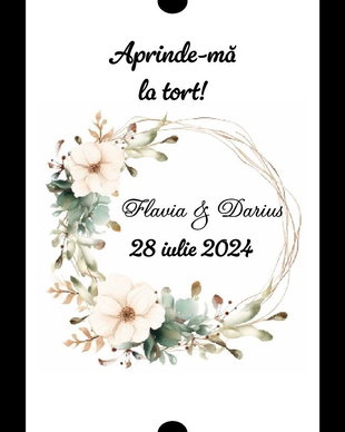 Eticheta artificii tort/ Artificii tort cu eticheta personalizata