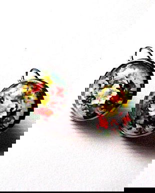 cercei cu sticla cu motiv floral 45886