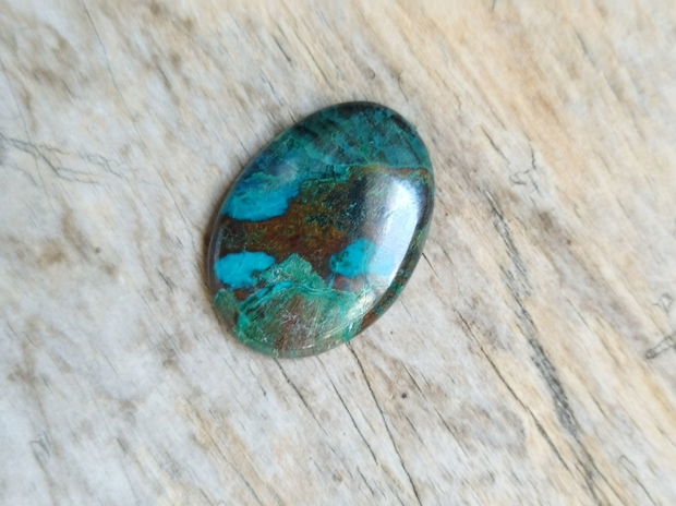 Cabochon azurit in crisocola, 28x20 mm