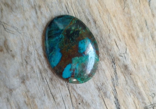 Cabochon azurit in crisocola, 28x20 mm